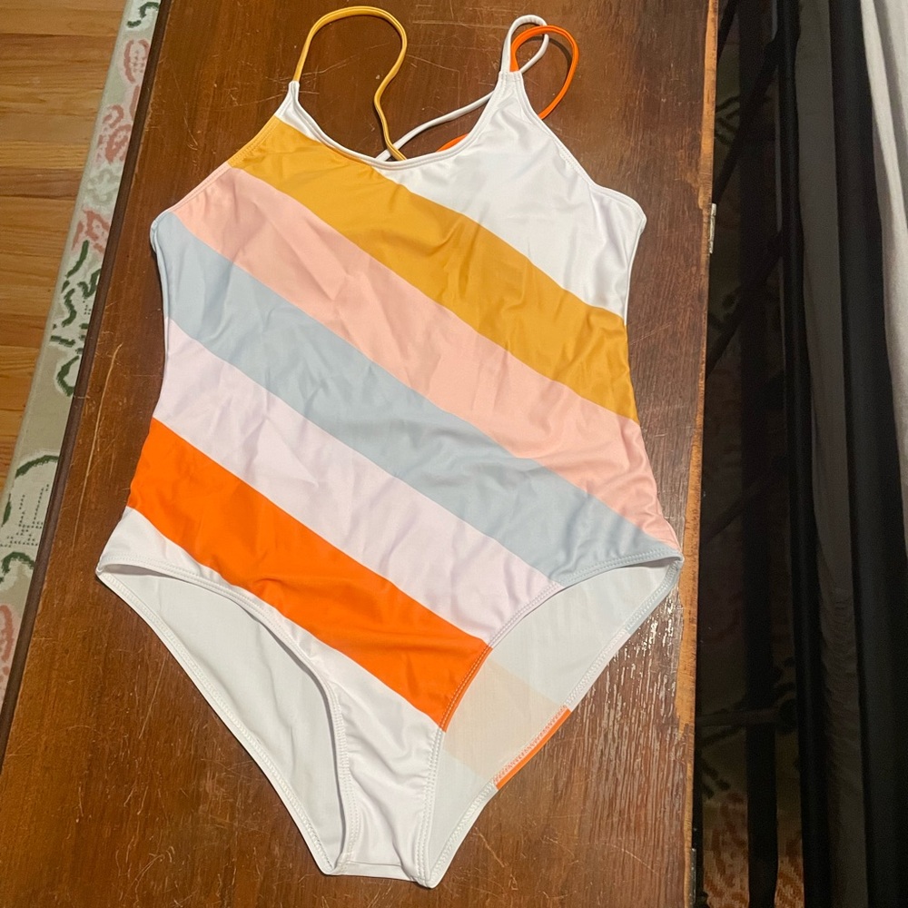 Colorful Striped woman’s One Piece Swimsuit